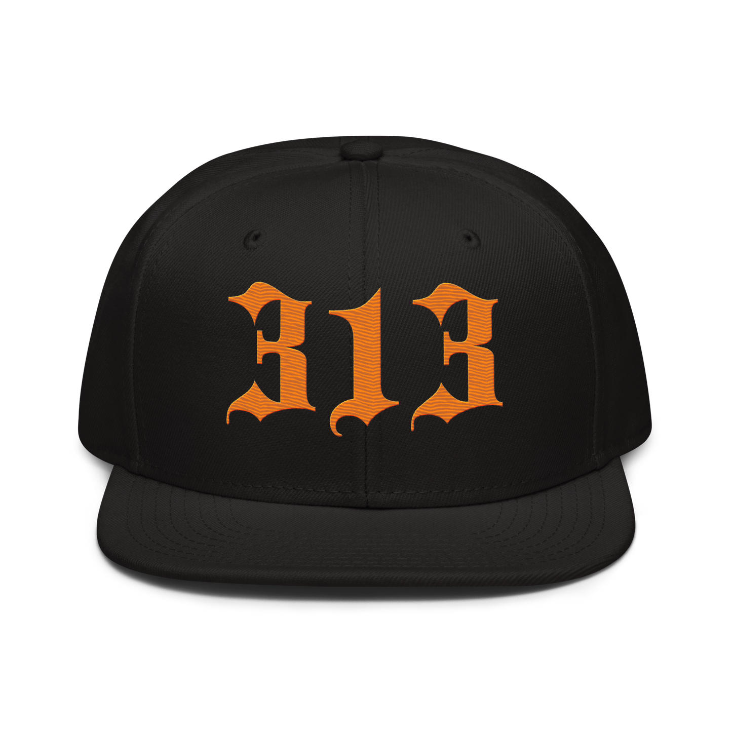 Detroit '313' Snapback (Old English Font) | 6-Panel - Orange