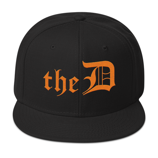 Detroit 'The D' Snapback | 6-Panel - Orange