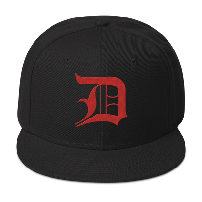 Detroit 'Old English D' Snapback | 6-Panel - Aliform Red