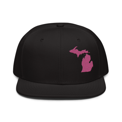 Michigan Snapback | 6-Panel - Apple Blossom Pink Outline