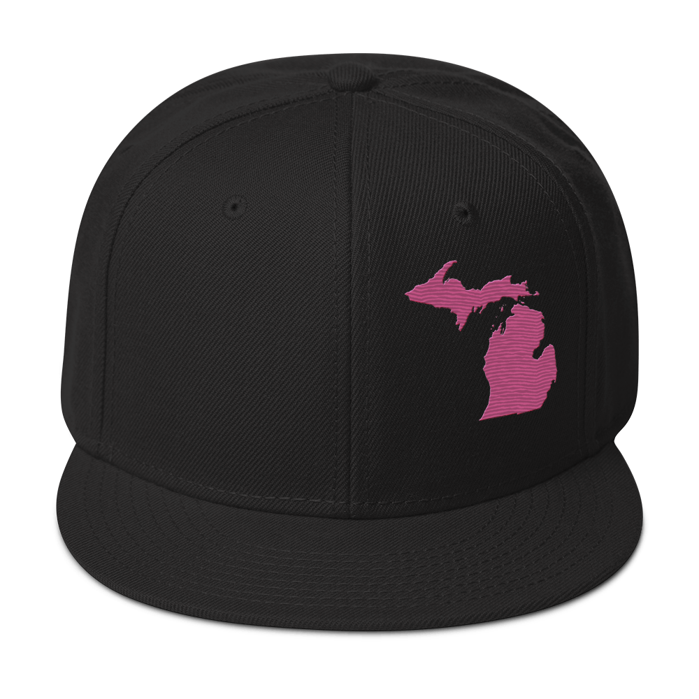 Michigan Snapback | 6-Panel - Apple Blossom Pink Outline