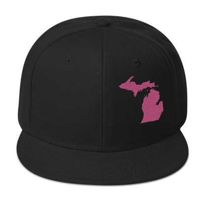 Michigan Snapback | 6-Panel - Apple Blossom Pink Outline