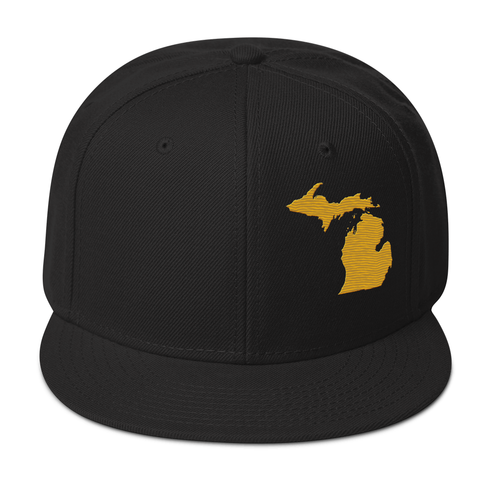 Michigan Snapback | 6-Panel - Gold Outline