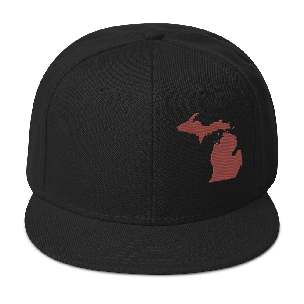 Michigan Snapback | 6-Panel - Ore Dock Red Outline