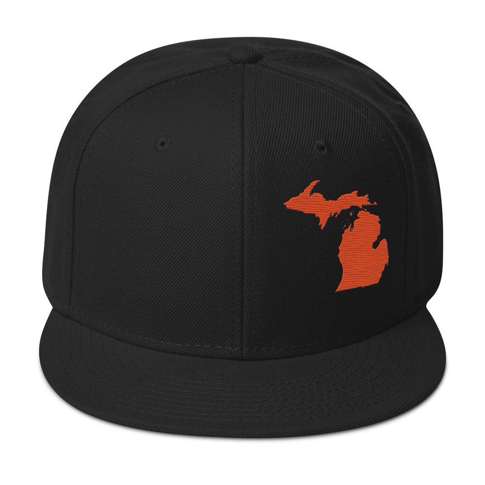 Michigan Snapback | 6-Panel - Maple Leaf Orange Outline