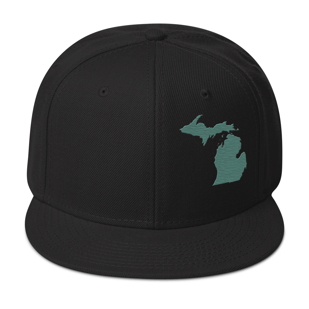 Michigan Snapback | 6-Panel - Copper Green Outline