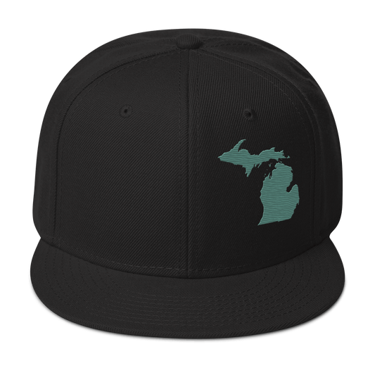 Michigan Snapback | 6-Panel - Copper Green Outline