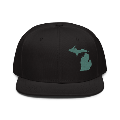 Michigan Snapback | 6-Panel - Copper Green Outline