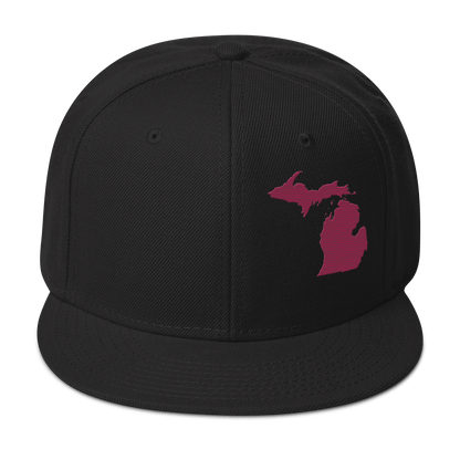 Michigan Snapback | 6-Panel - Ruby Red Outline