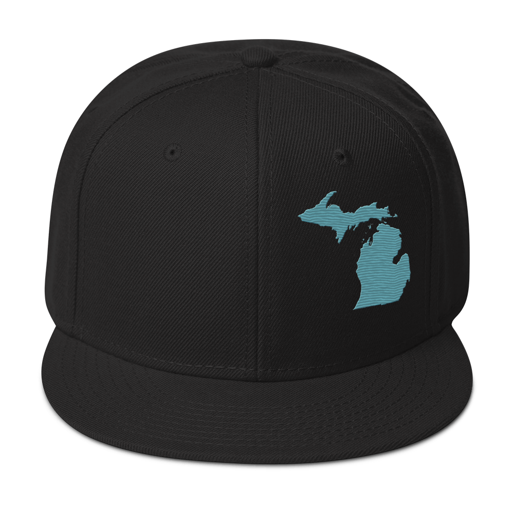 Michigan Snapback | 6-Panel - Huron Blue Outline