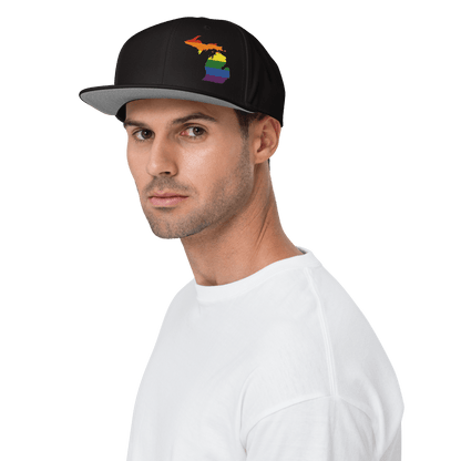 Michigan Snapback | 6-Panel - Rainbow Pride Outline