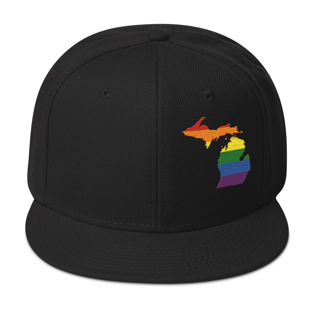 Michigan Snapback | 6-Panel - Rainbow Pride Outline