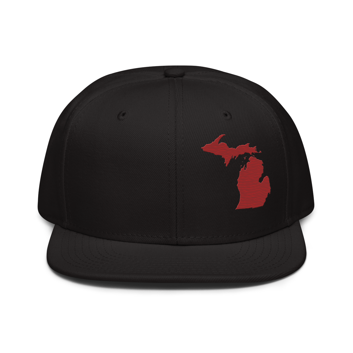 Michigan Snapback | 6-Panel - Thimbleberry Red Outline