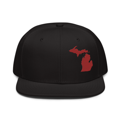 Michigan Snapback | 6-Panel - Thimbleberry Red Outline