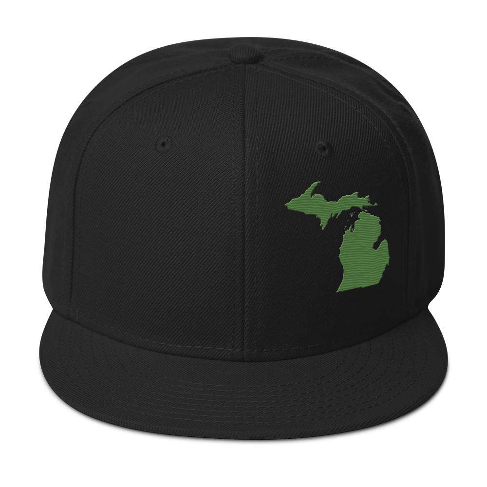 Michigan Snapback | 6-Panel - Pine Green Outline