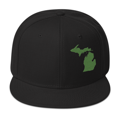 Michigan Snapback | 6-Panel - Pine Green Outline