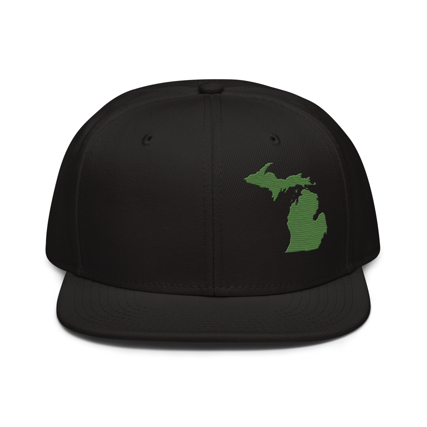 Michigan Snapback | 6-Panel - Pine Green Outline