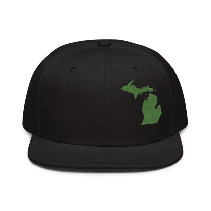 Michigan Snapback | 6-Panel - Pine Green Outline