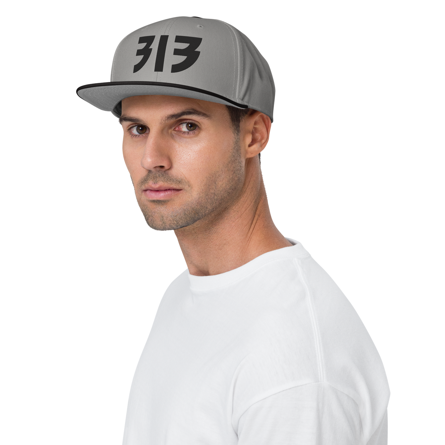 Detroit '313' Snapback (Glam Font) | 6-Panel - Black