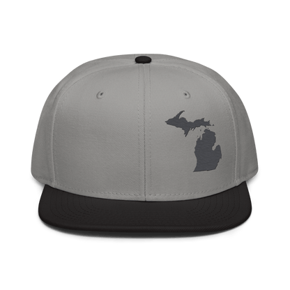 Michigan Snapback | 6-Panel - Iron Ore Grey Outline