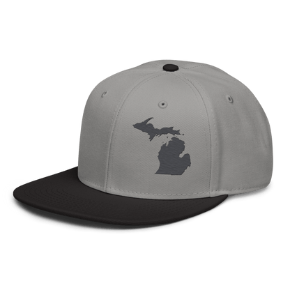 Michigan Snapback | 6-Panel - Iron Ore Grey Outline