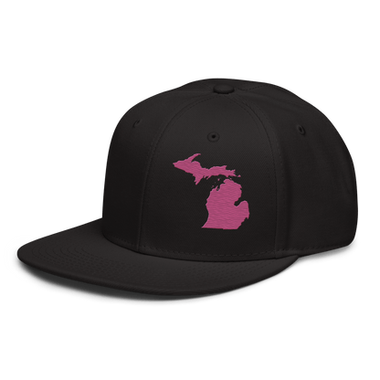 Michigan Snapback | 6-Panel - Apple Blossom Pink Outline