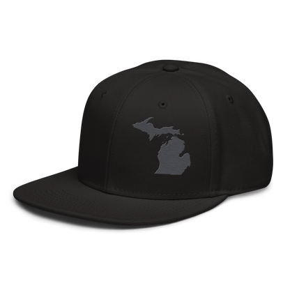 Michigan Snapback | 6-Panel - Iron Ore Grey Outline