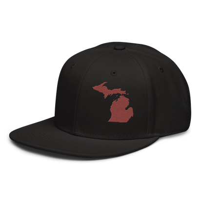 Michigan Snapback | 6-Panel - Ore Dock Red Outline