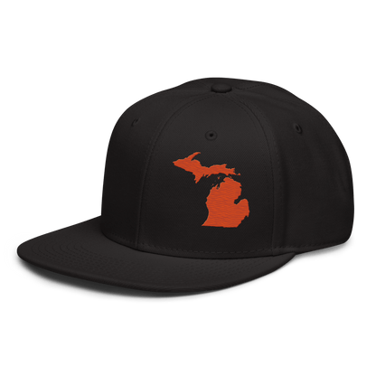 Michigan Snapback | 6-Panel - Maple Leaf Orange Outline