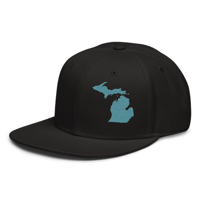 Michigan Snapback | 6-Panel - Huron Blue Outline