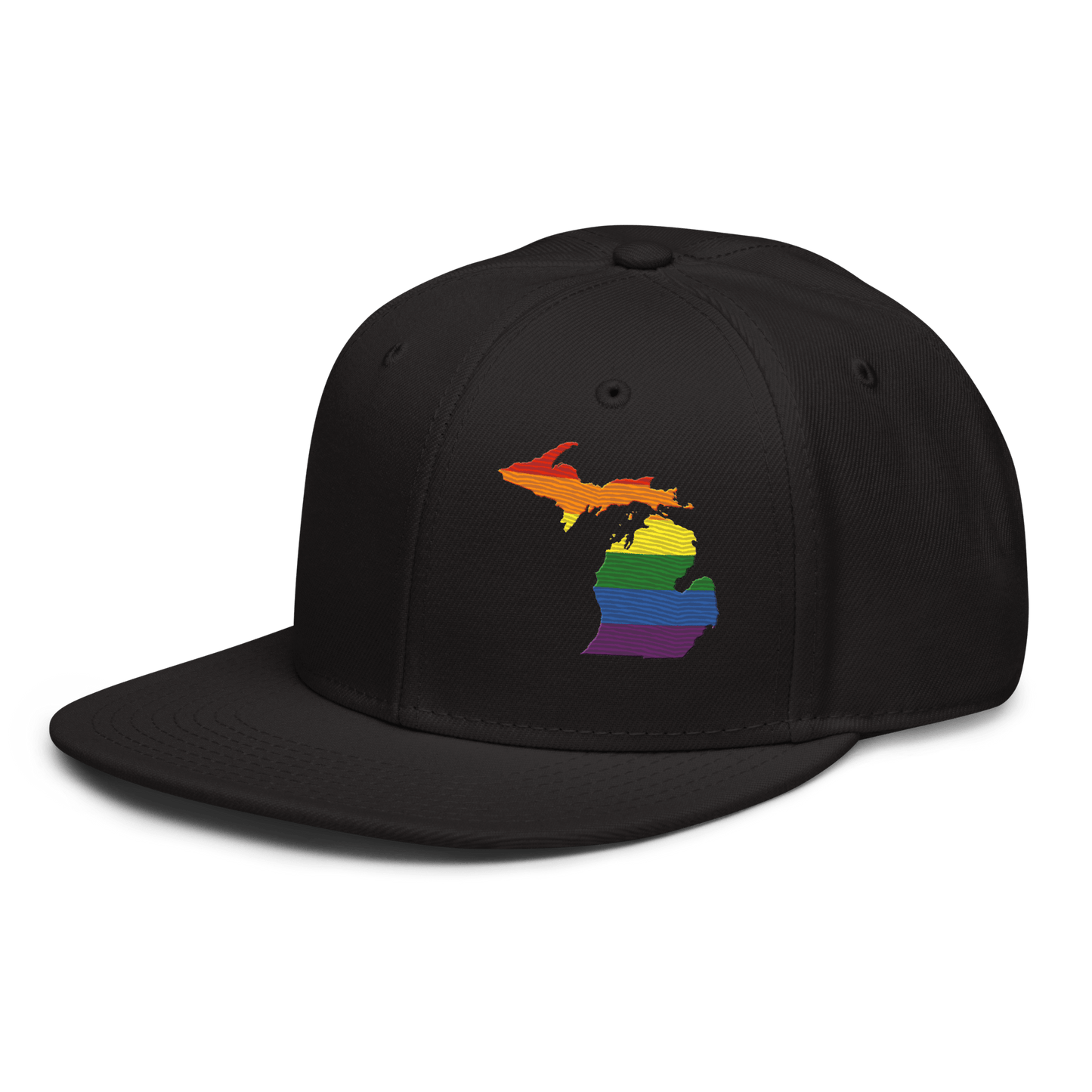 Michigan Snapback | 6-Panel - Rainbow Pride Outline