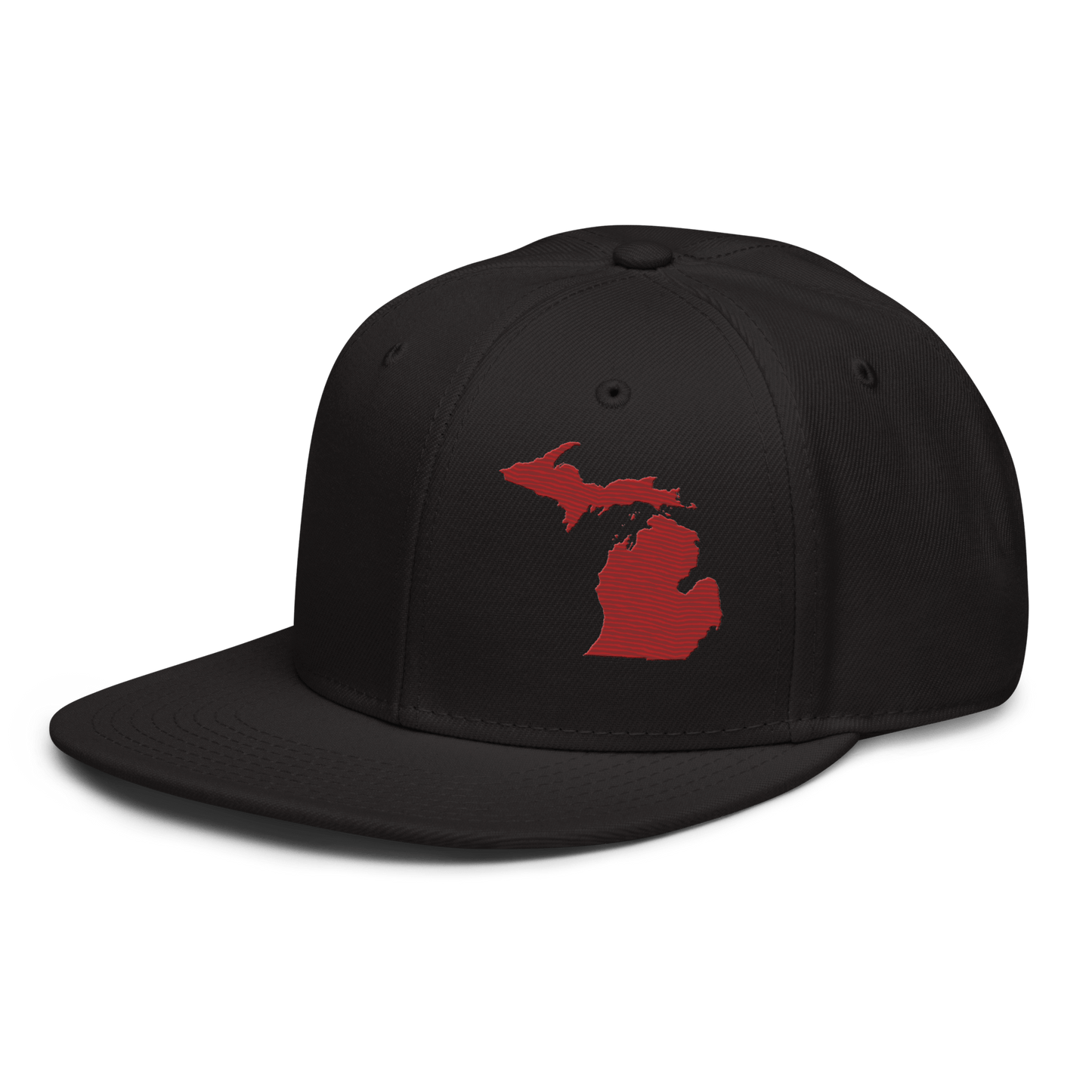 Michigan Snapback | 6-Panel - Thimbleberry Red Outline