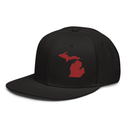 Michigan Snapback | 6-Panel - Thimbleberry Red Outline