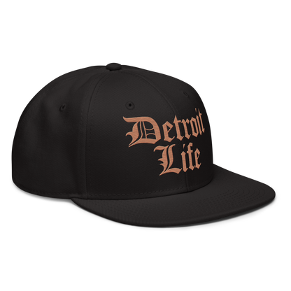 'Detroit Life' Flat Bill Snapback (Copper) | 6-Panel