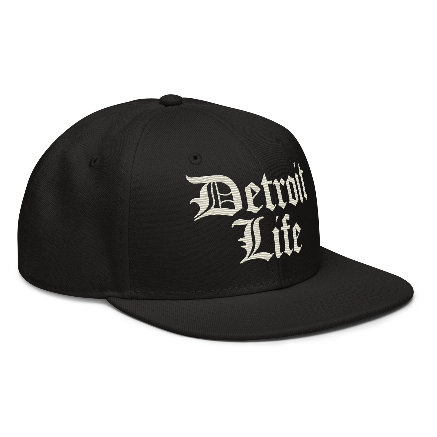 'Detroit Life' Flat Bill Snapback (Ivory White) | 6-Panel