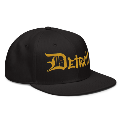 'Detroit' Flat Bill Snapback (Gold OED Tag) | 6-Panel