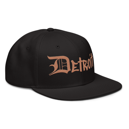 'Detroit' Flat Bill Snapback (Copper OED Tag) | 6-Panel