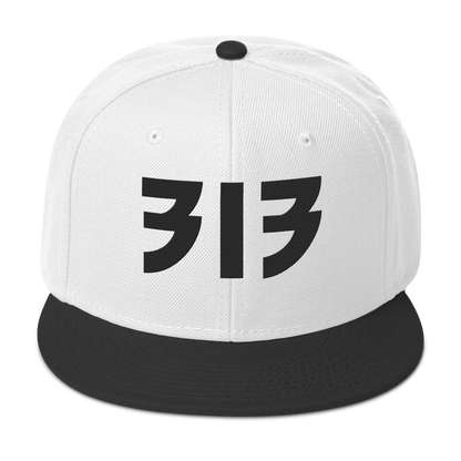 Detroit '313' Snapback (Glam Font) | 6-Panel - Black