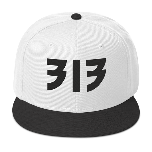 Detroit '313' Snapback (Glam Font) | 6-Panel - Black