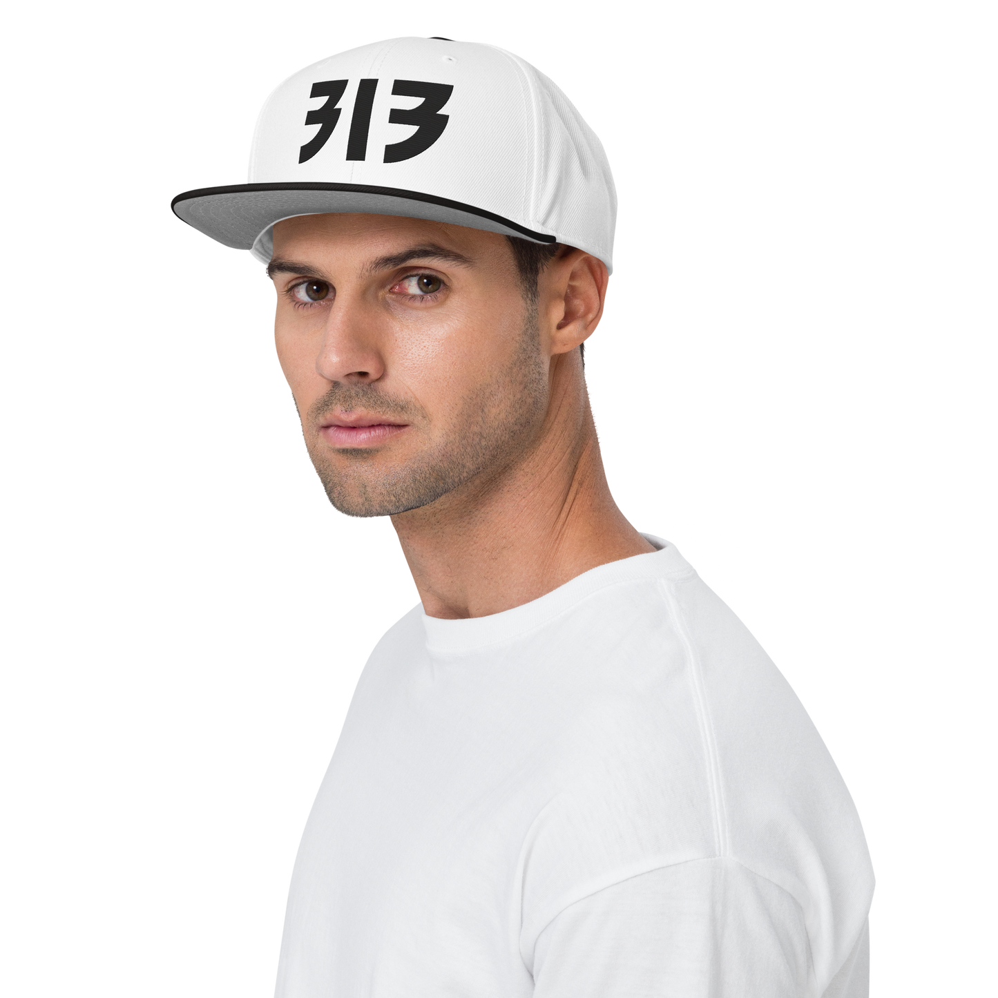 Detroit '313' Snapback (Glam Font) | 6-Panel - Black