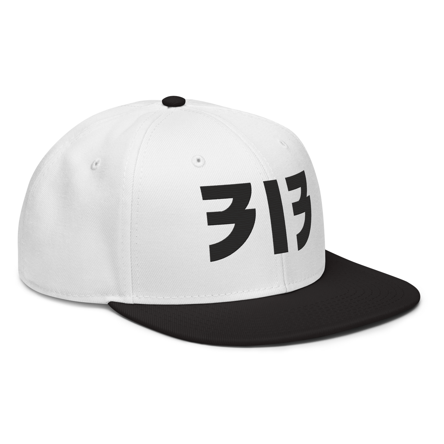 Detroit '313' Snapback (Glam Font) | 6-Panel - Black