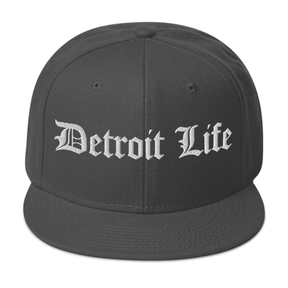 'Detroit Life' Flat Bill Snapback (Horizontal) | 6-Panel