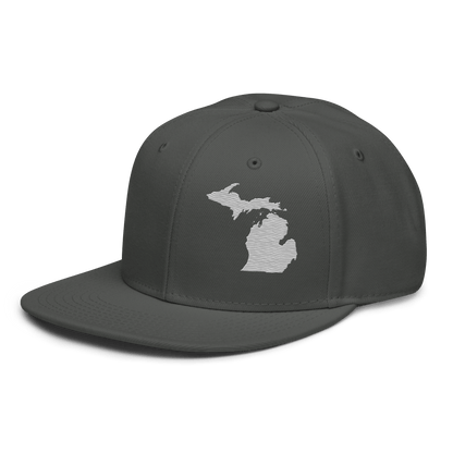 Michigan Snapback | 6-Panel - Platinum Outline