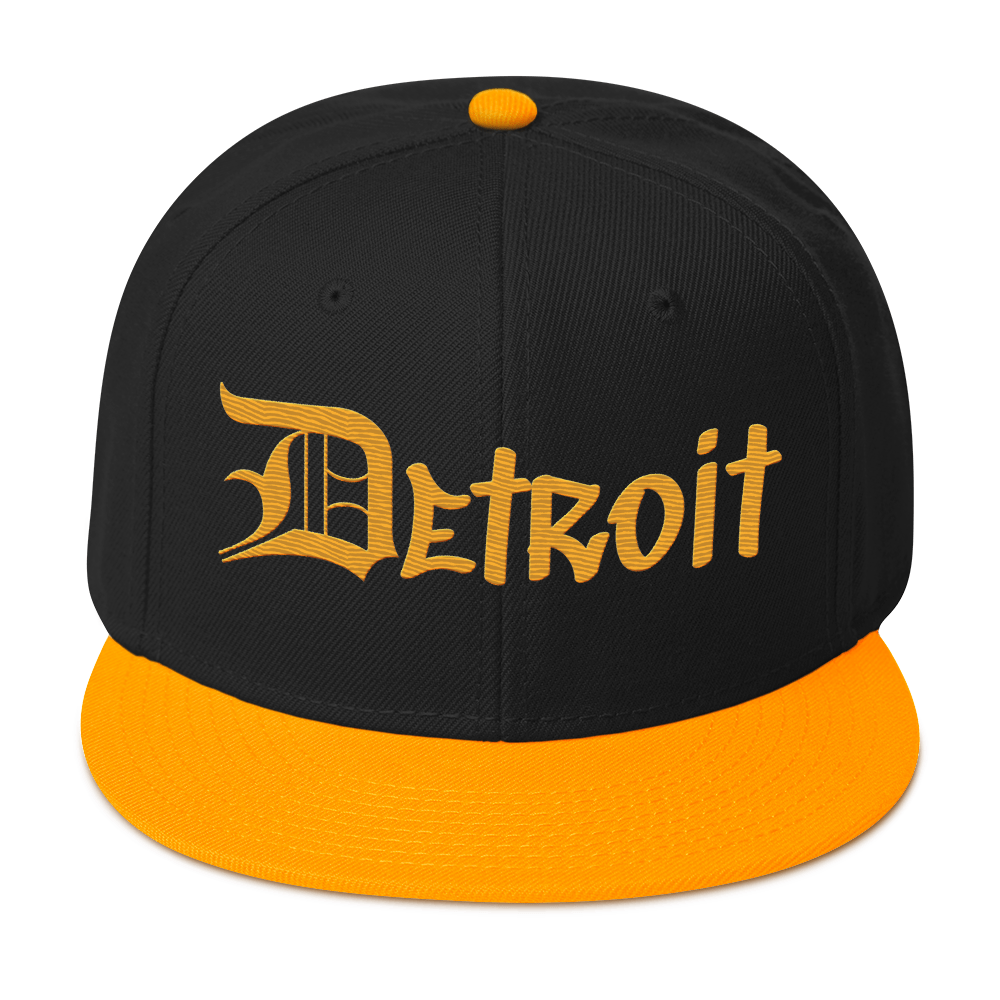 'Detroit' Flat Bill Snapback (OED Tag) | 6-Panel - Gold