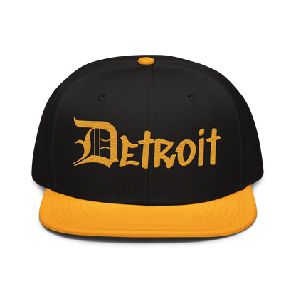 'Detroit' Flat Bill Snapback (OED Tag) | 6-Panel - Gold