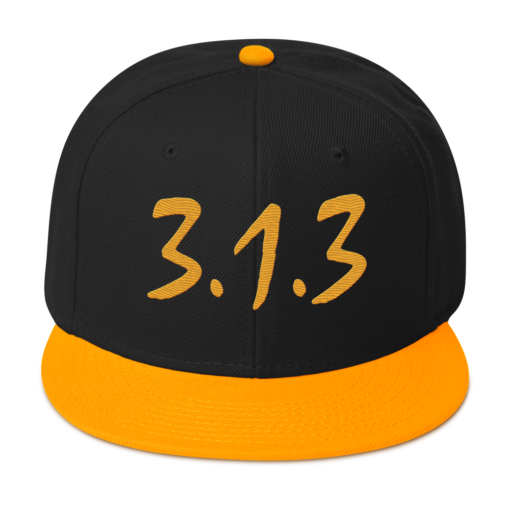 Detroit '313 Snapback (All Gold Compton Font) | 6-Panel