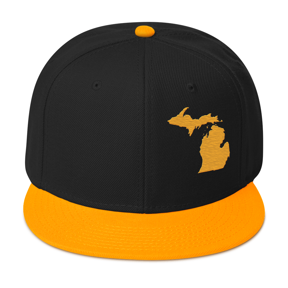 Michigan Snapback | 6-Panel - Gold Outline