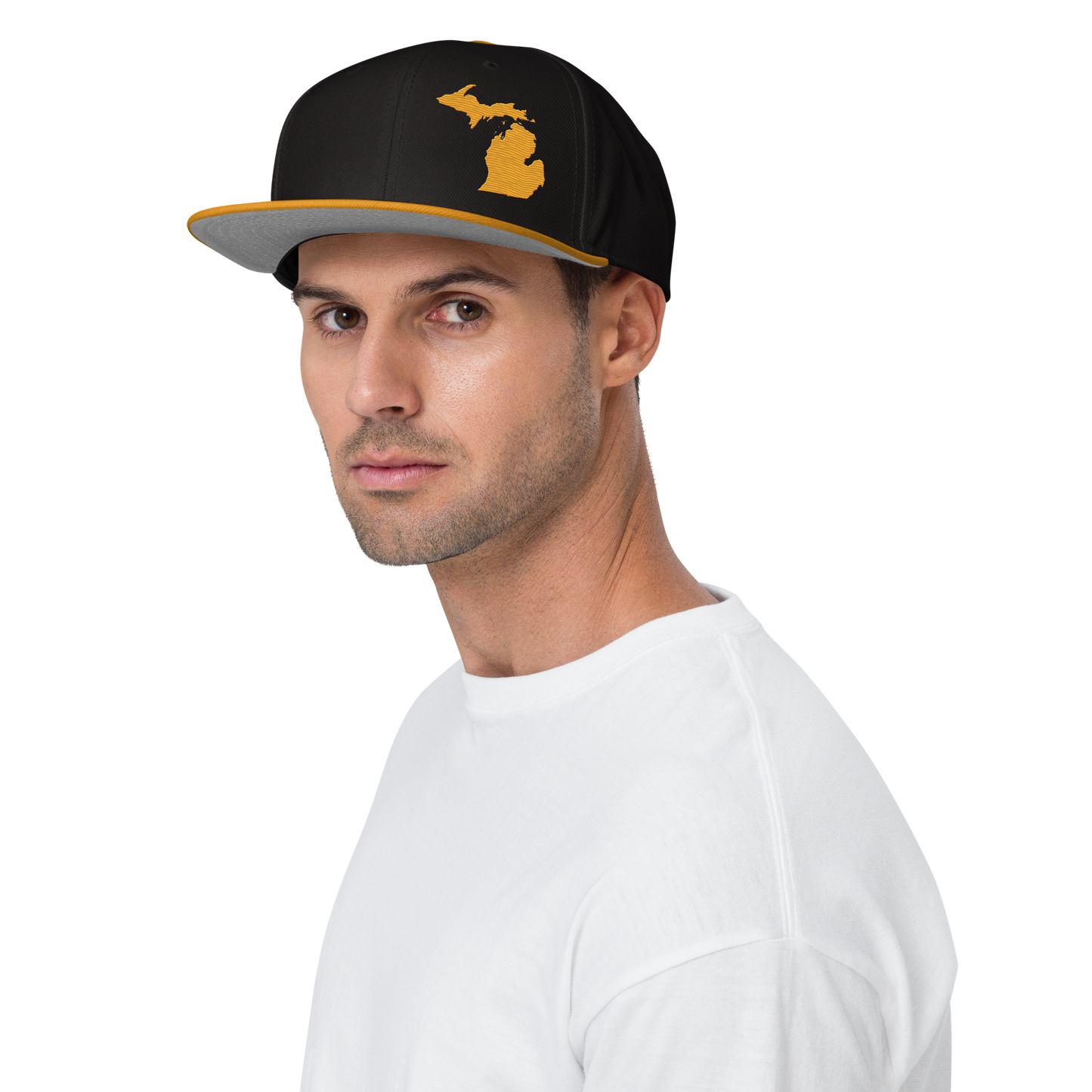 Michigan Snapback | 6-Panel - Gold Outline