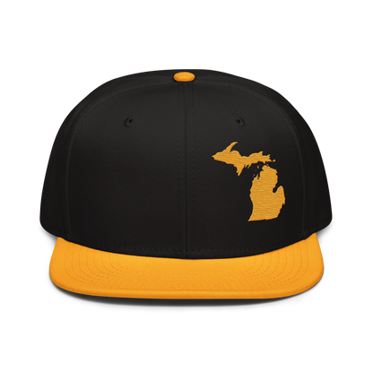 Michigan Snapback | 6-Panel - Gold Outline