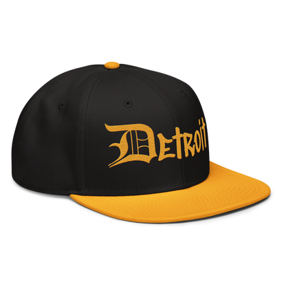 'Detroit' Flat Bill Snapback (OED Tag) | 6-Panel - Gold